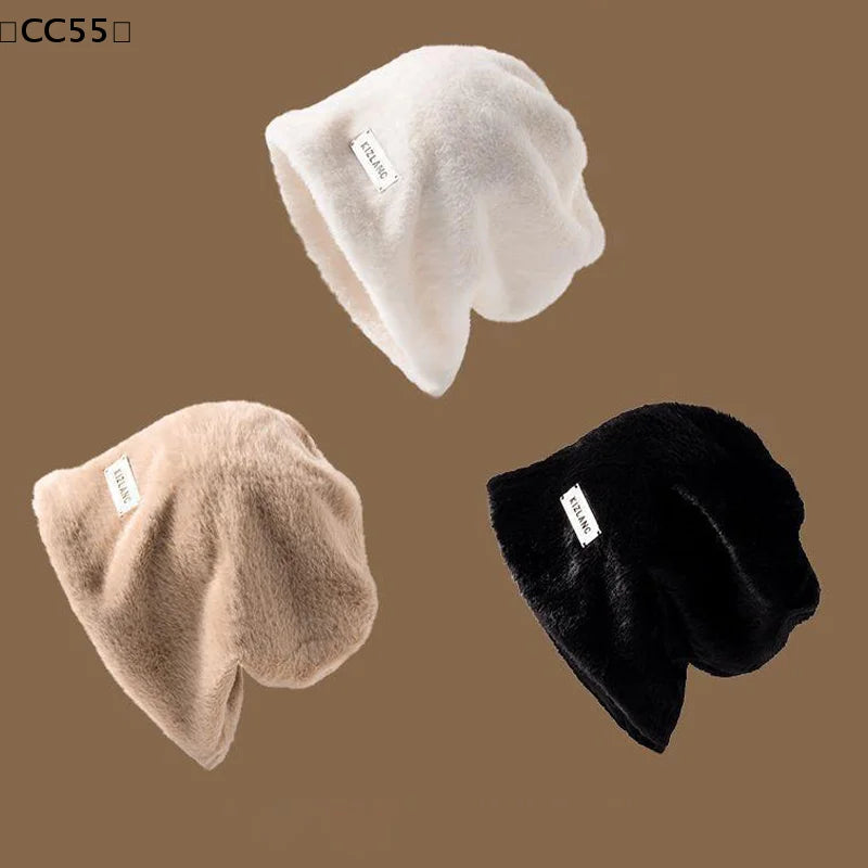 Women's Soft Fluffy Plush Hat – Warm Winter Beanie Winter Plush Hat Qst