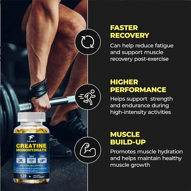 Creatine Monohydrate Capsules – Strength & Muscle Support Creatine Supplement Qst