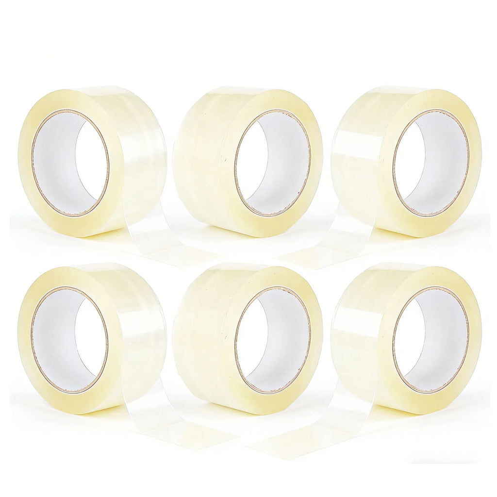 Silent Clear Packing Tape 6-Pack | Quiet Shipping Tape Packing Tape Qme 6 Rolls 100M 48mm