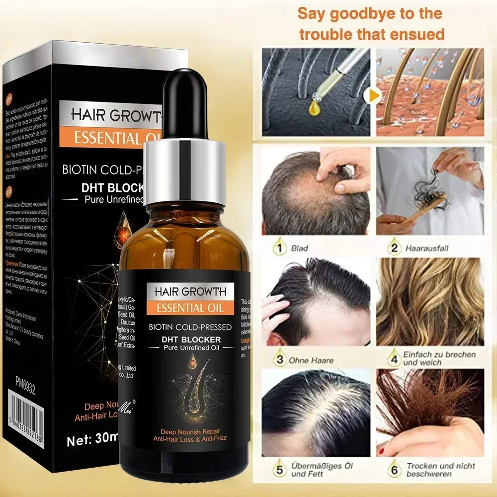 Biotin Hair Growth Oil & DHT Blocking Shampoo Boost | Qme Hair Growth Treatment Qme