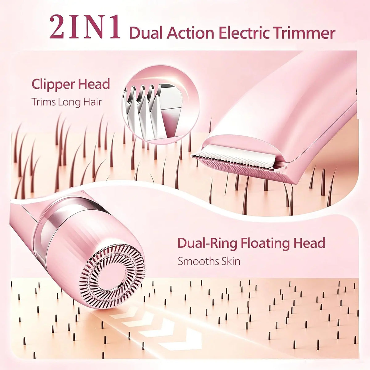 VIMYSHOW 2-in-1 Waterproof Bikini Trimmer & Body Shaver Bikini Trimmer Qst