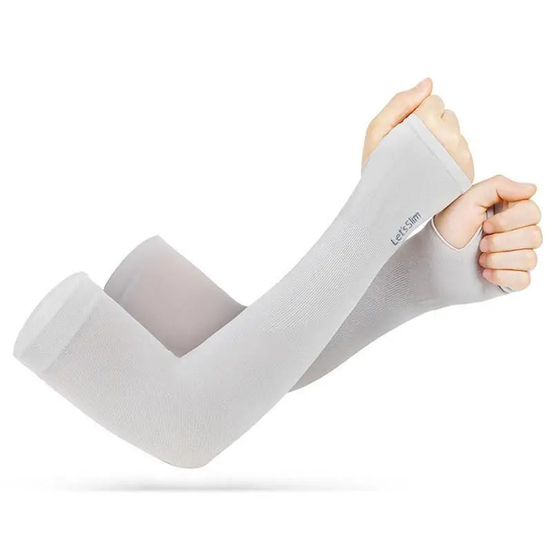4 Pairs UPF 50+ Ice Silk Sun Protection Arm Sleeves – Unisex UV Arm Sleeves Qst Gray