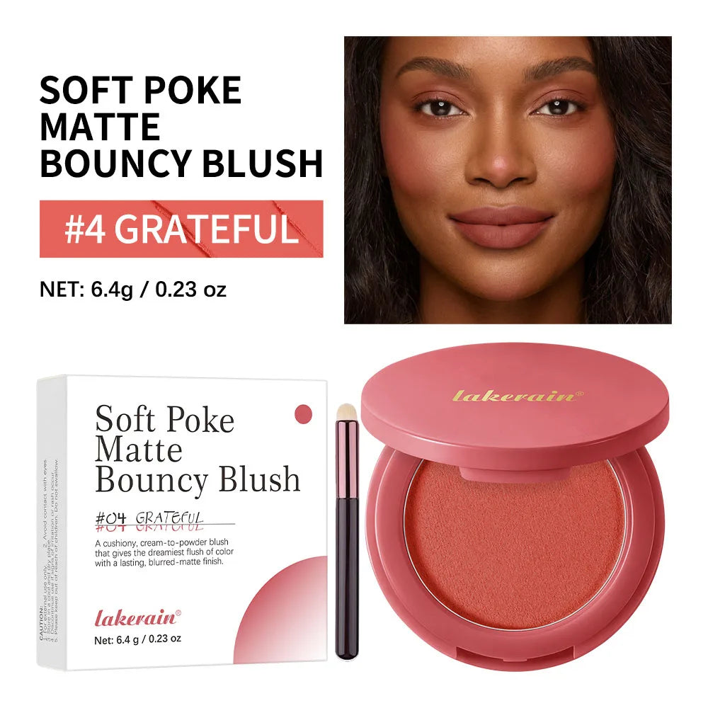 Matte Blush with Brush – Soft Focus Air Cushion Cheek Color Matte Blush Powder Qst 04