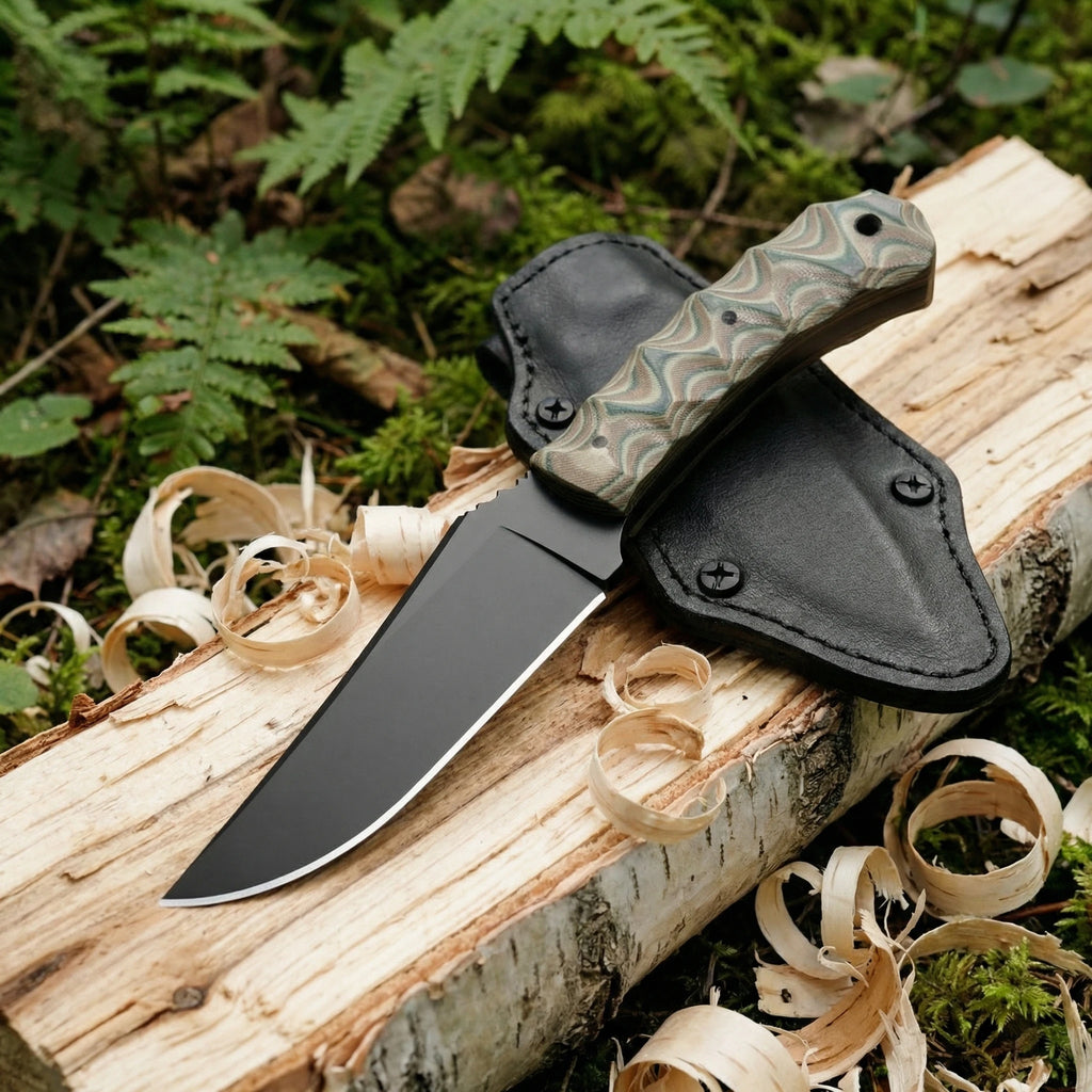 Fixed Blade Outdoor Knife – Steel Camping & Hiking Knife Fixed Blade Knife Qst qiaofuG10