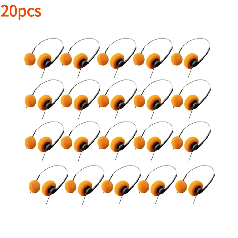 Japanese Retro Wired Headphones – Vintage HiFi 3.5mm Earphones Retro Wired Headphones Qme orange-20PCS