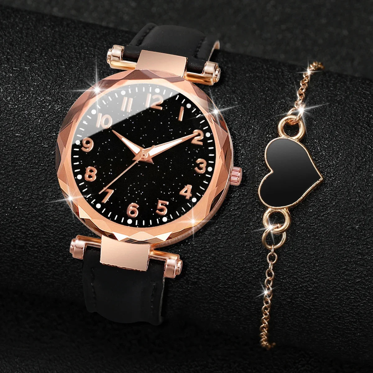 Frosted Digital Women's Watch – Starry Night LED Belt Watch Digital Wristwatch Qme