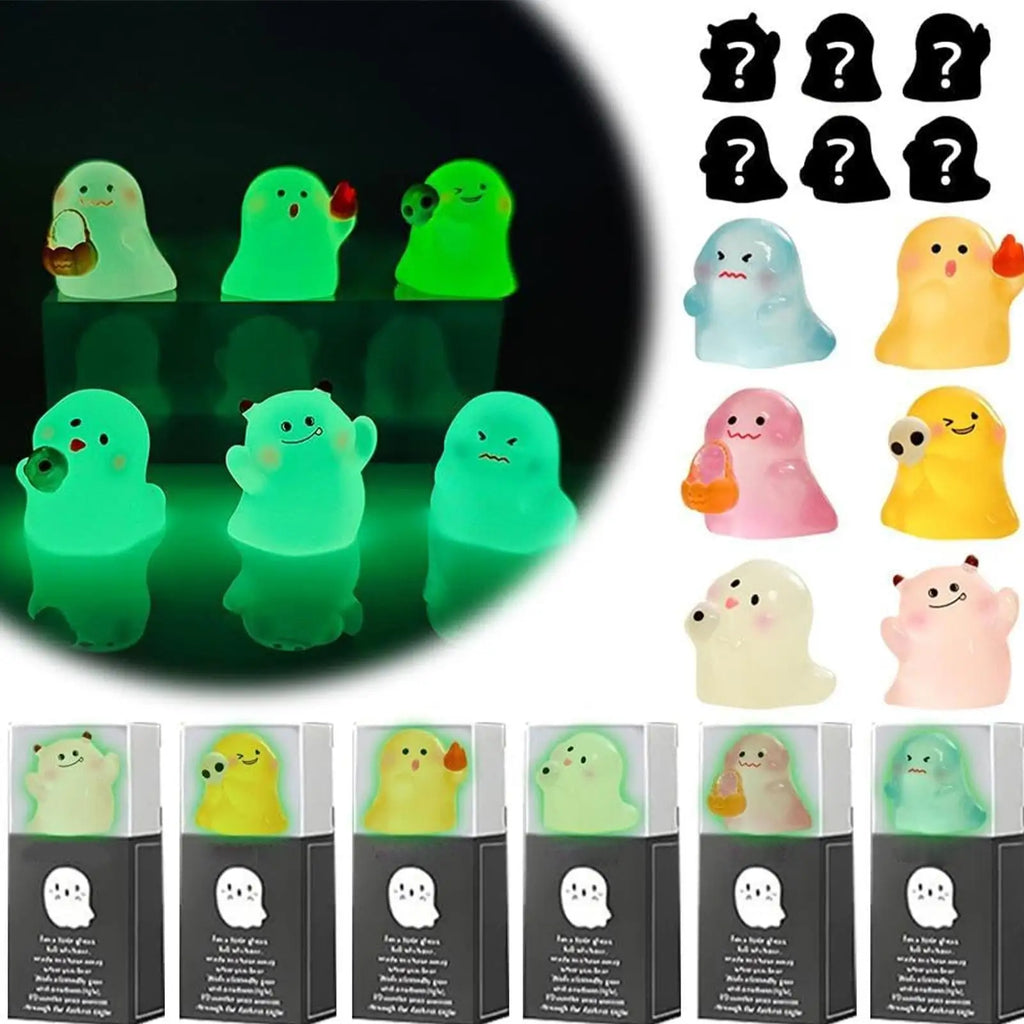 Luminous Ghost Halloween Resin Figurines Set of 6 | Home Decor Halloween Figurines Qme