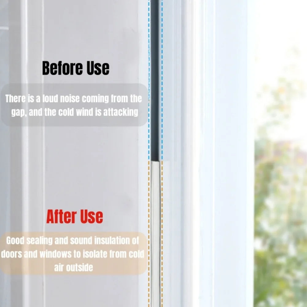D-Type Door & Window Sealing Strip – Acoustic Foam, 2m Door Weatherstrip Seal Qme