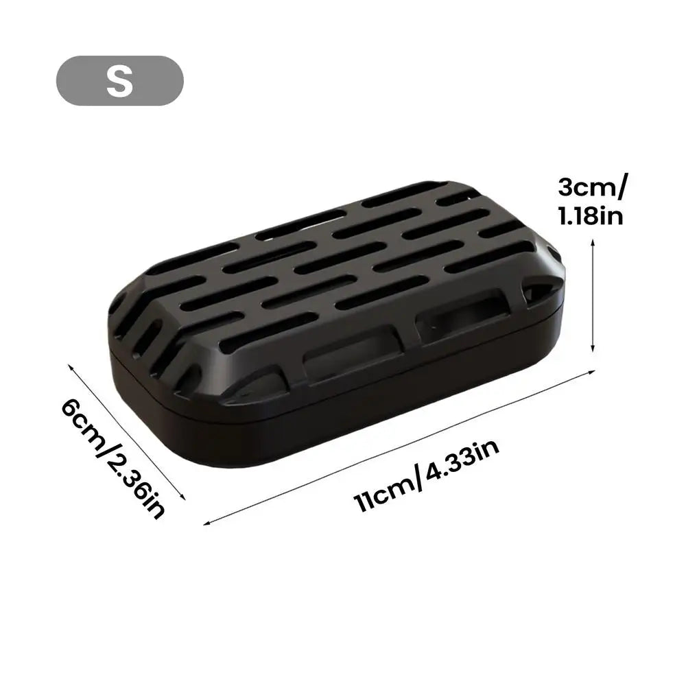 Turtle Waste Catcher Box with Suction Cup | Aquarium Reptile Accessory Reptile Tank Accessory Qme Black S