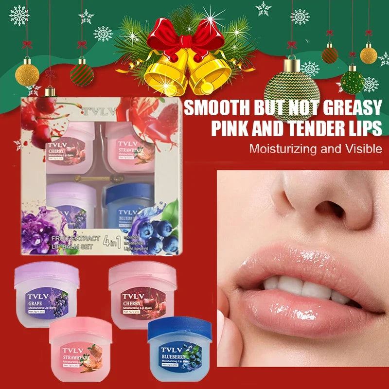 Fruit Lip Balm & Overnight Moisturizing Lip Mask Set (4pcs) Lip Balm & Mask Set Qme