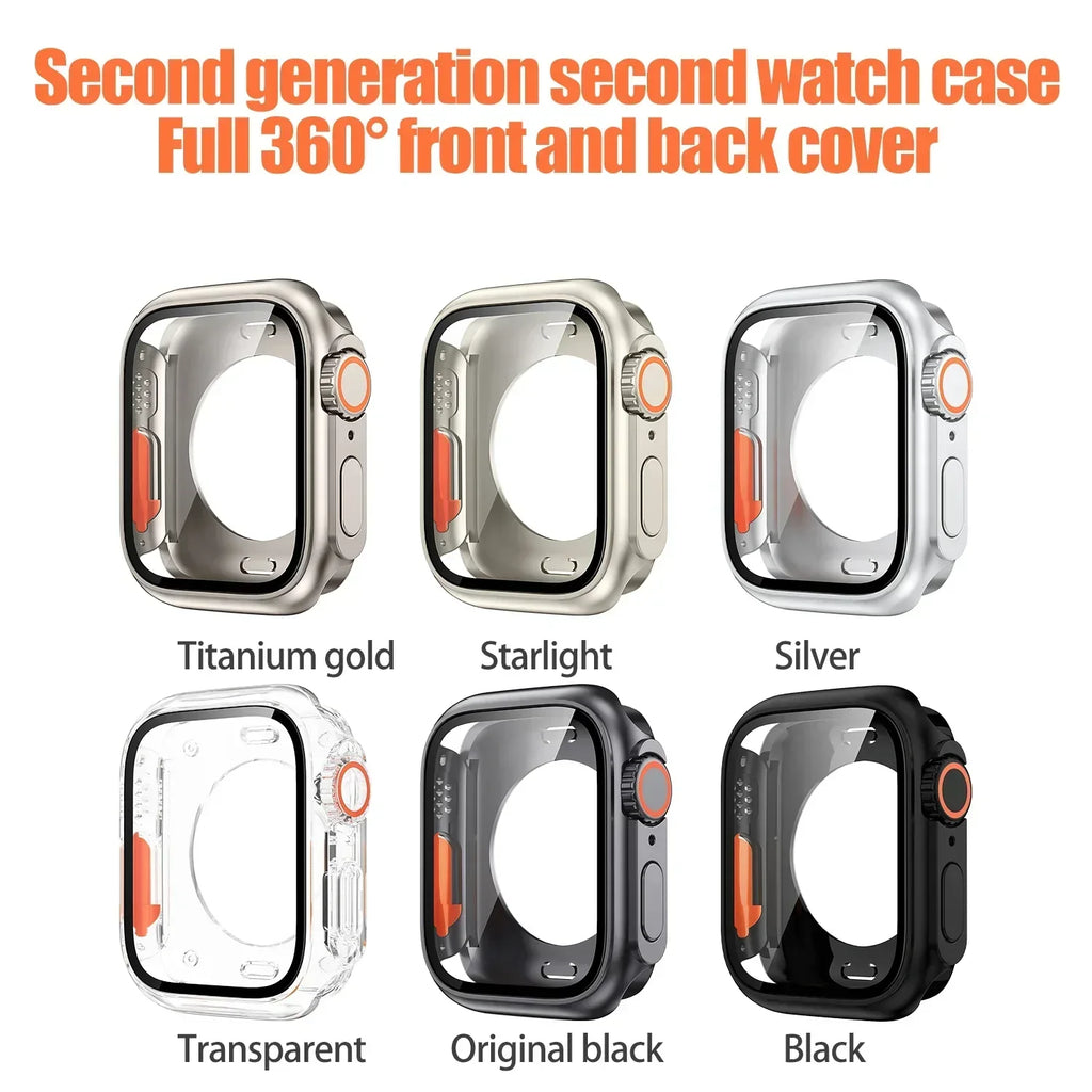 Apple Watch Series 9 8 7 SE Hard Case & Screen Protector 44 45mm Smartwatch Case Qme