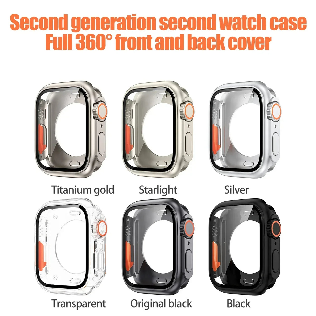 Apple Watch Series 9 8 7 SE Hard Case & Screen Protector 44 45mm Smartwatch Case Qme