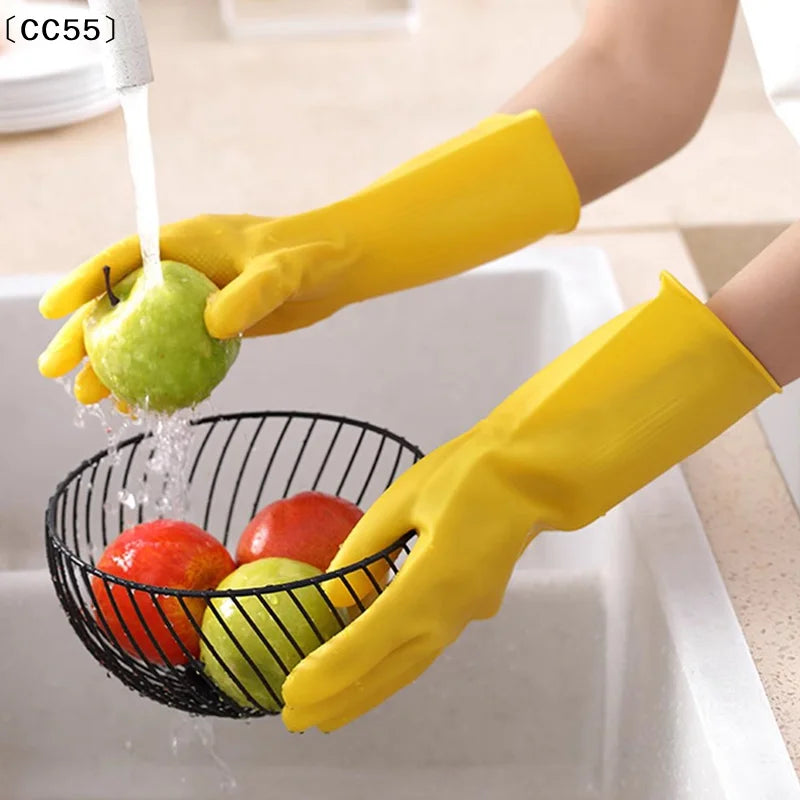 Waterproof Rubber Dishwashing Gloves – Kitchen Household Household Cleaning Gloves Qst