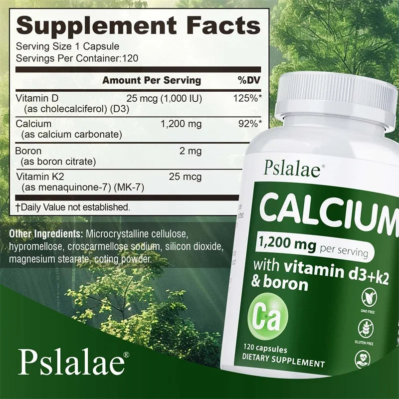 Calcium 1200mg with Vitamin D3, K2 & Boron – Bone Support Calcium Supplement Qst