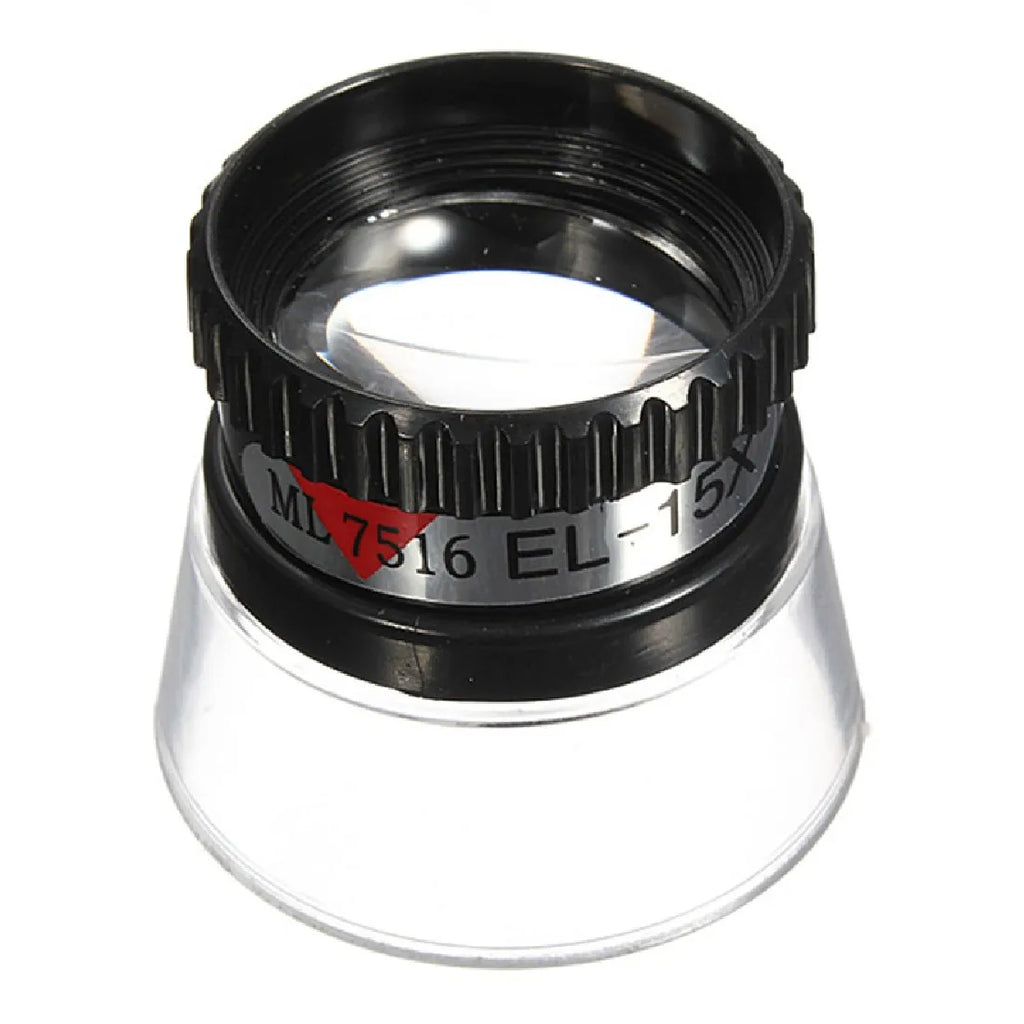 15X Portable Magnifying Glass for Jewelry, Maps & Collecting Magnifying Glass Loupe Qme Black