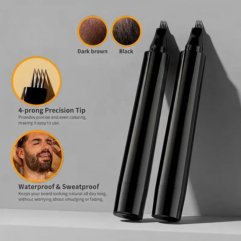 Instant Beard Filler Pen & Brush Comb – Waterproof by Qme Beard Filler Pen Qme