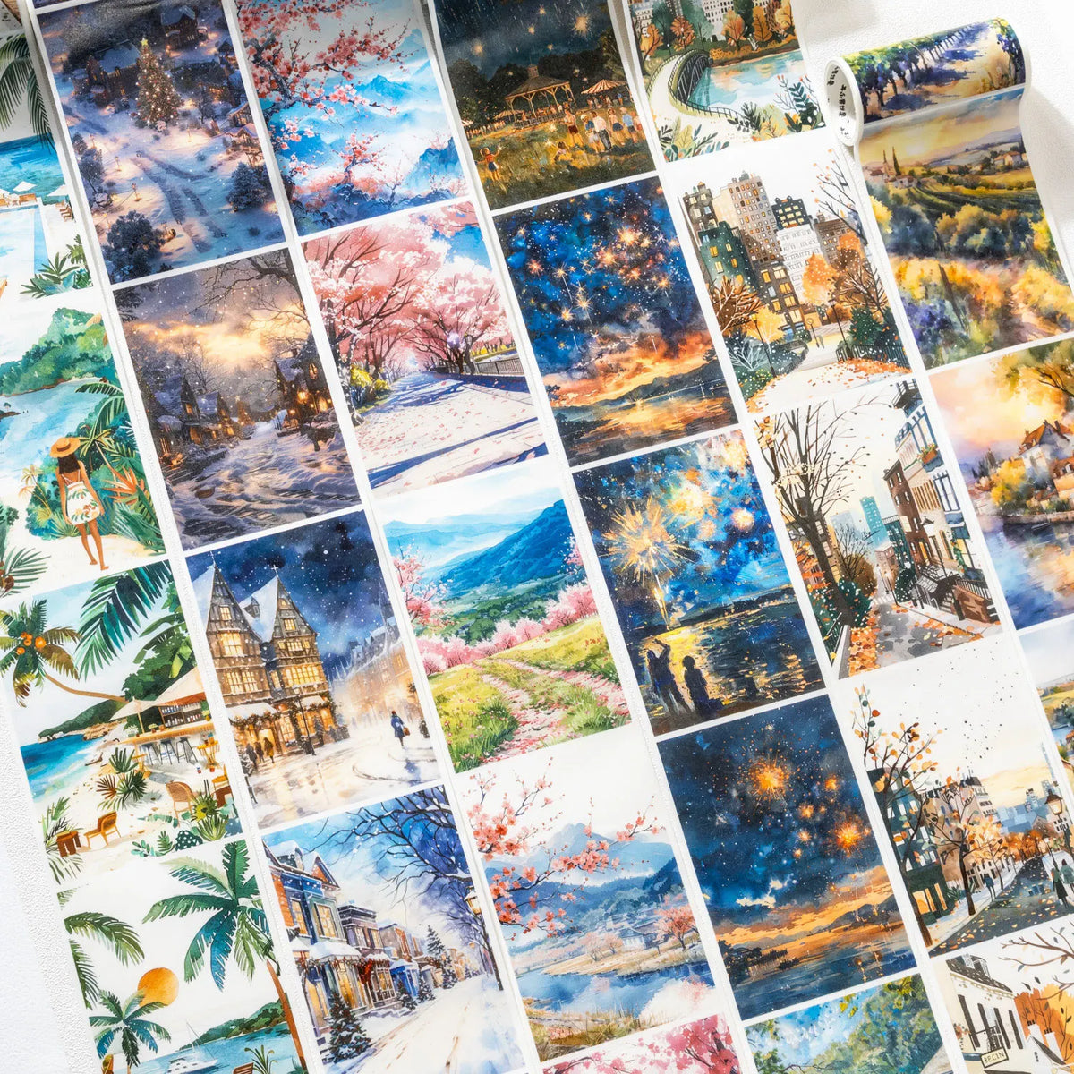 Landscape PET Tape 2M Roll – Scrapbooking & Junk Journal Decorative Craft Tape Qme