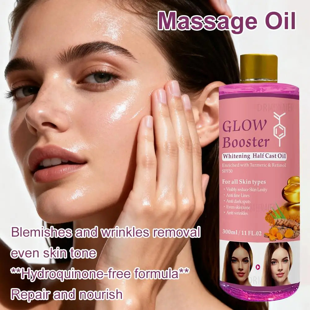Kojic Acid Glow Booster Facial & Body Massage Oil Serum Brightening Body Serum Oil Qme