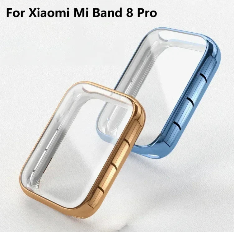 TPU Plating Case & Tempered Glass for Xiaomi Band 8 & 7 Smart Band Case Qme