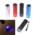 Mini UV Flashlight 395nm 9 LED Compact Black Light Torch UV Flashlight Qme Blue with rope