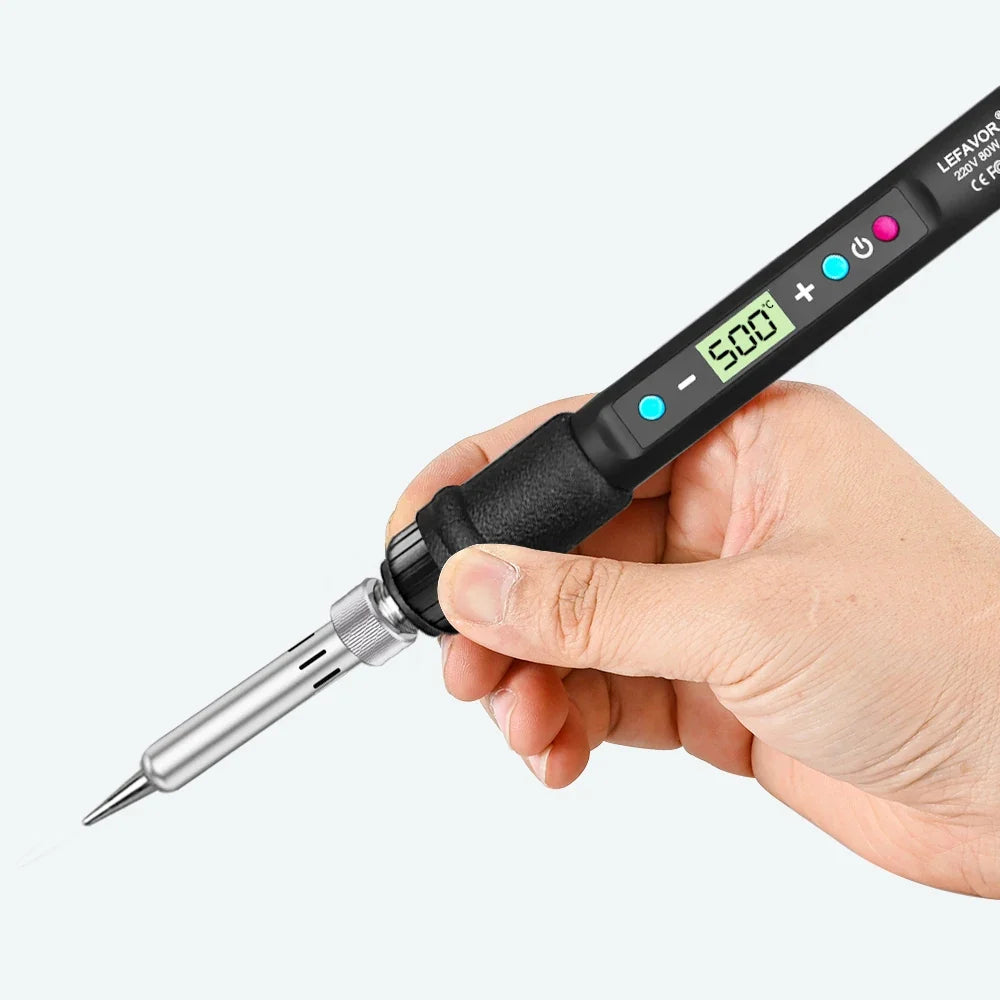 LF 80W Digital Soldering Iron – C/F Temp Display & Calibration Soldering Iron Qme