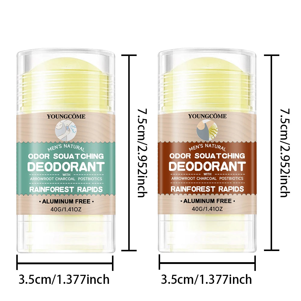 YOUNGCOME Men's Natural Deodorant Stick – Long-Lasting Fresh Men's Deodorant Stick Qst 40g-40g