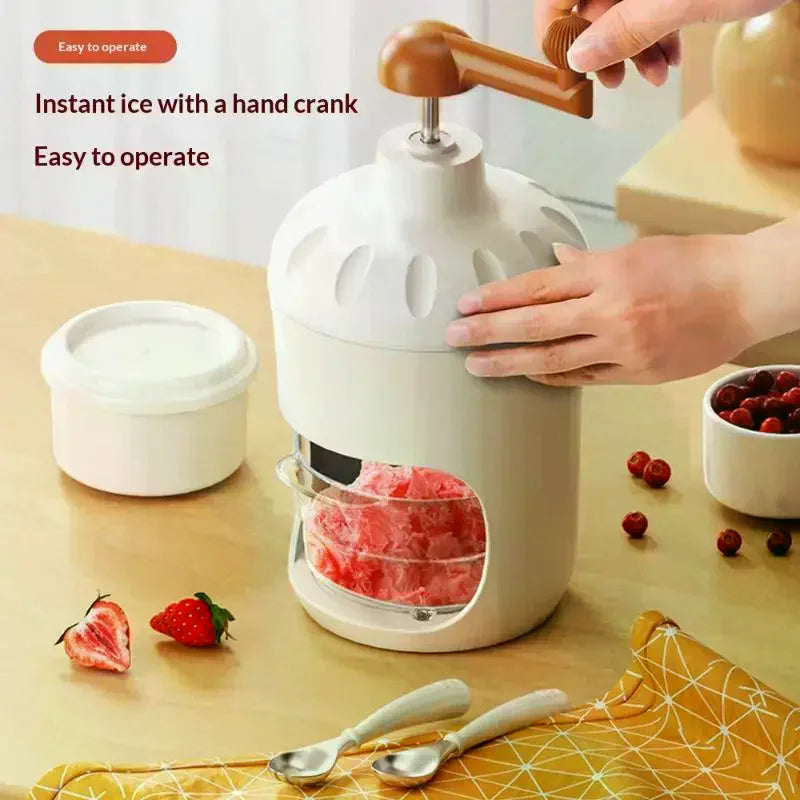 Manual Hand-Crank Shaved Ice Maker & Crusher Machine Ice Crusher Machine Qme