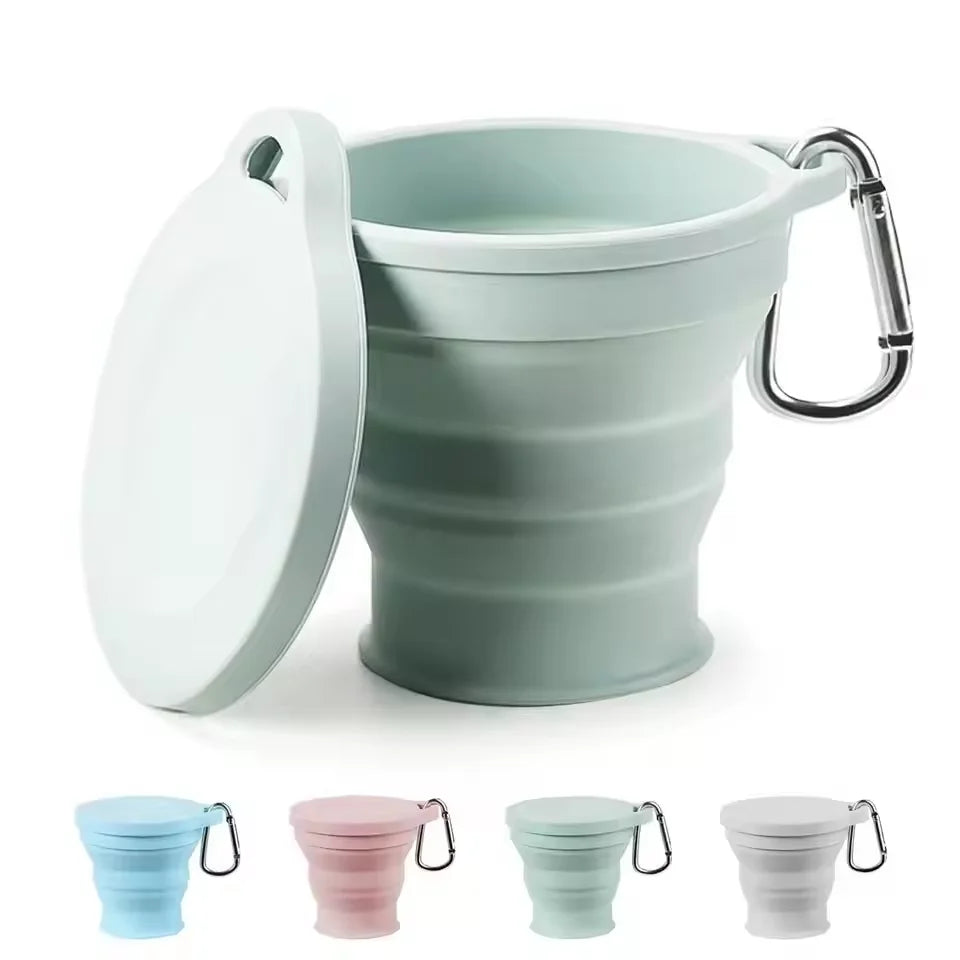 Silicone Folding Cup – Portable Camping & Travel Water Cup Folding Silicone Cup Qst