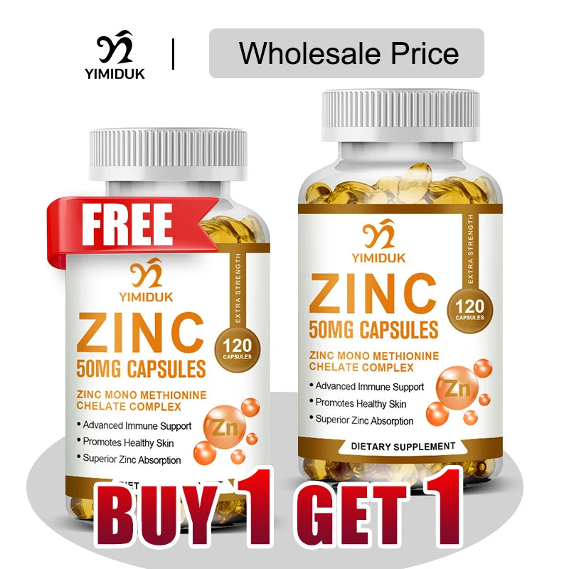 Yimiduk Zinc Supplement 120 Capsules – Buy 1 Get 1 Free Zinc Supplement Qst