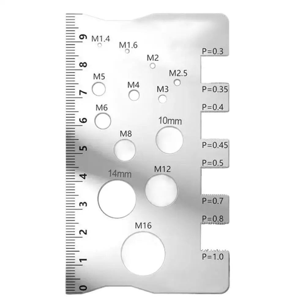 Stainless Steel Thread Gauge – Screw Pitch Bolt Measuring Ruler Thread Gauge Ruler Qst Silver