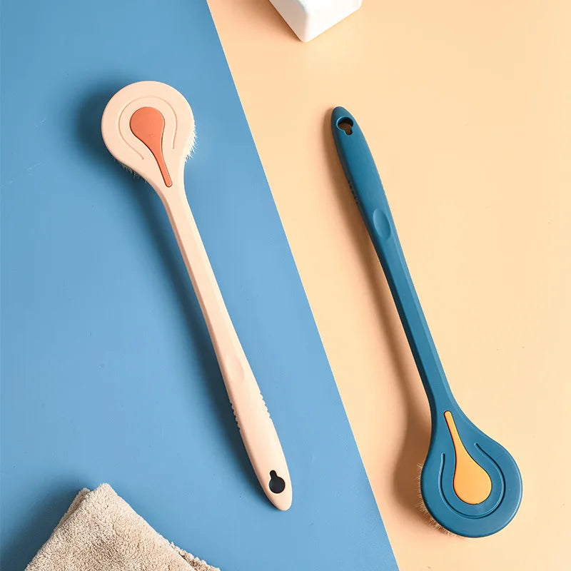 Long Handle Bath Brush – Soft Bristles & Massage Ball Bath Body Brush Qme