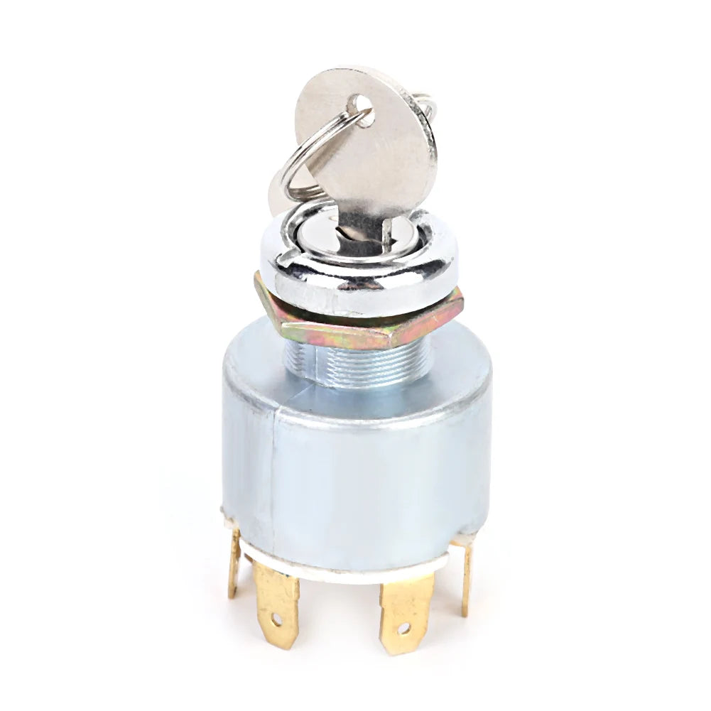 12V 4-Position Ignition Switch Lock with Keys – Car Motorcycle Boat Ignition Switch Lock Qst