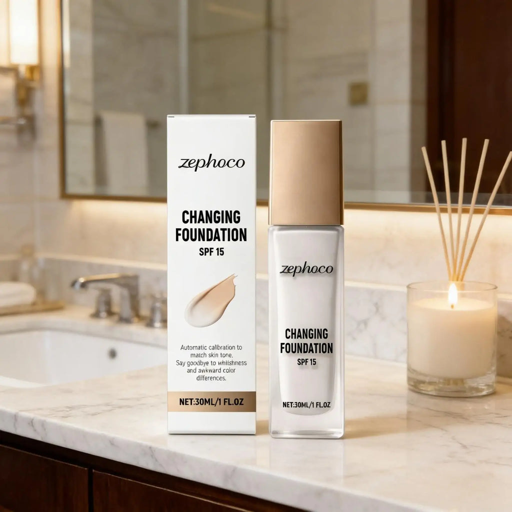 Zephoco Color Changing Foundation SPF 15 – Matte & Hydrating Liquid Foundation Qst