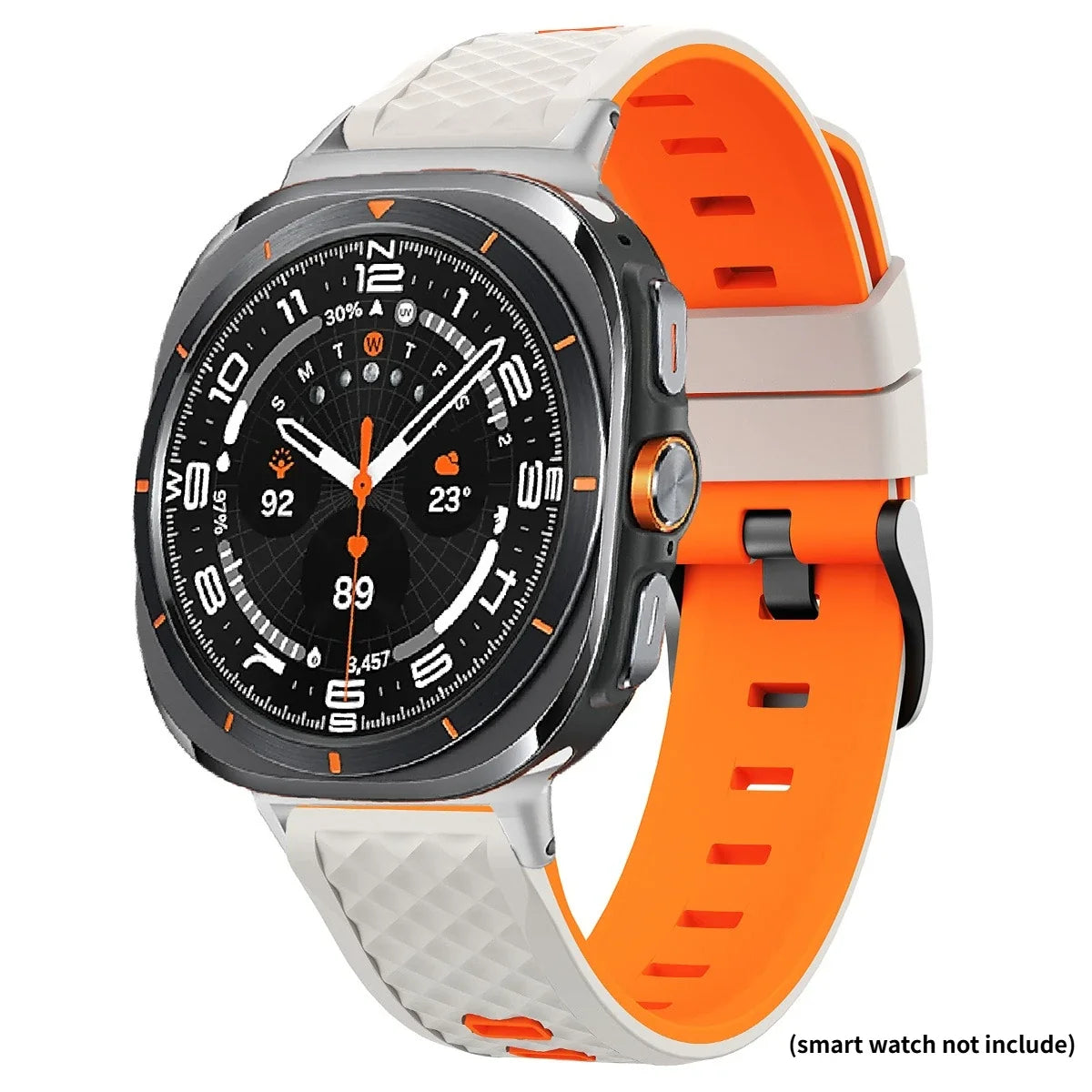 Silicone Sport Band for Samsung Galaxy Watch Ultra 2 – 10 Colors Silicone Watch Band Qme Star Orange Watch Ultra(2025)