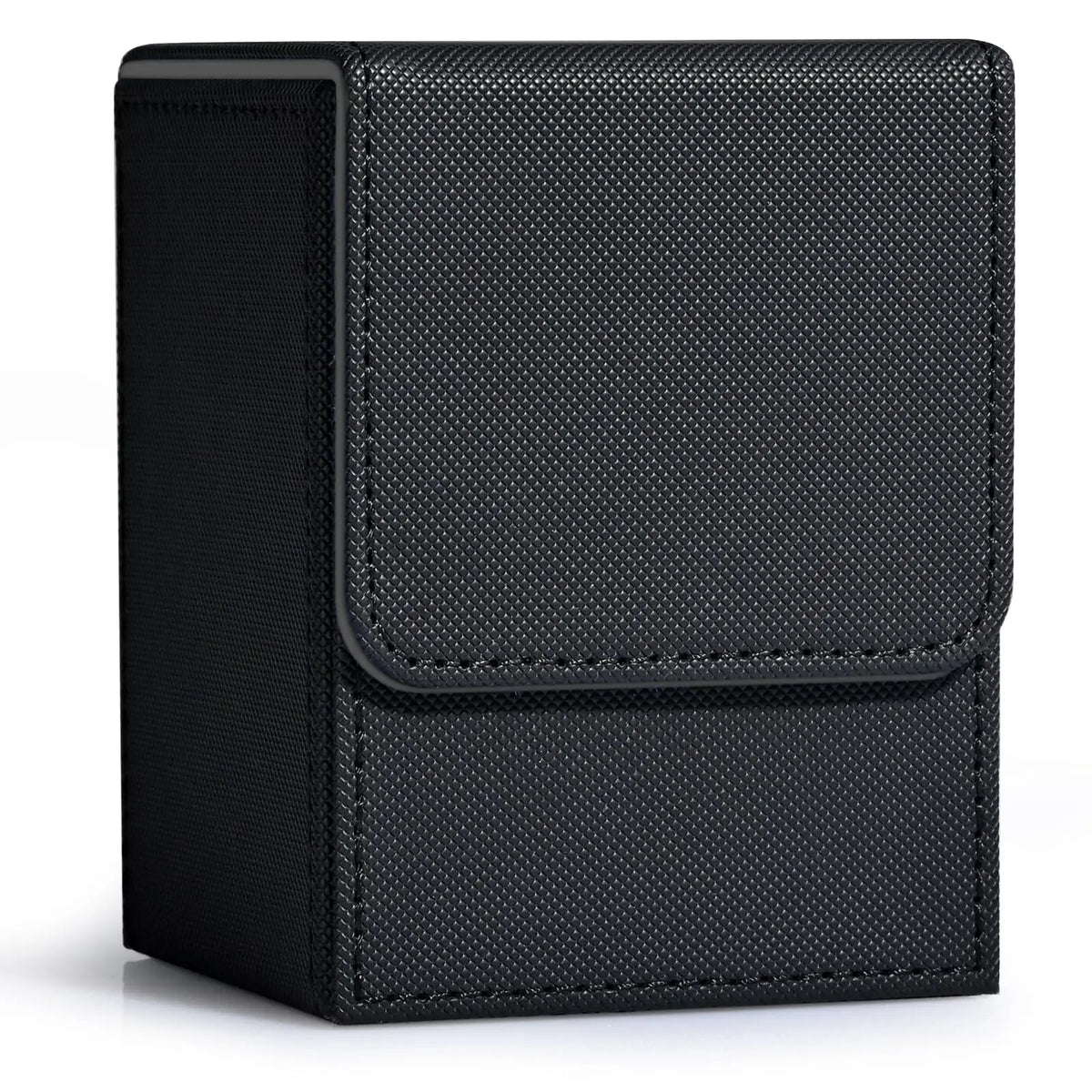 Leather Card Deck Box – Holds 100+ Sleeved Cards & 2 Dividers Card Deck Box Qme Black gray