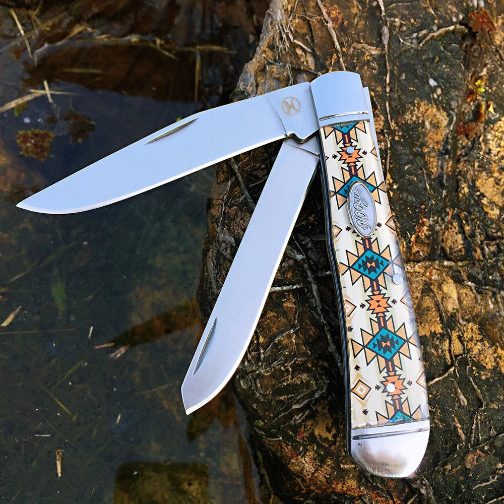 Z.QIAN Watchman W124 Slip Joint Folding Pocket Knife D2 Steel Folding Pocket Knife Qst Fish