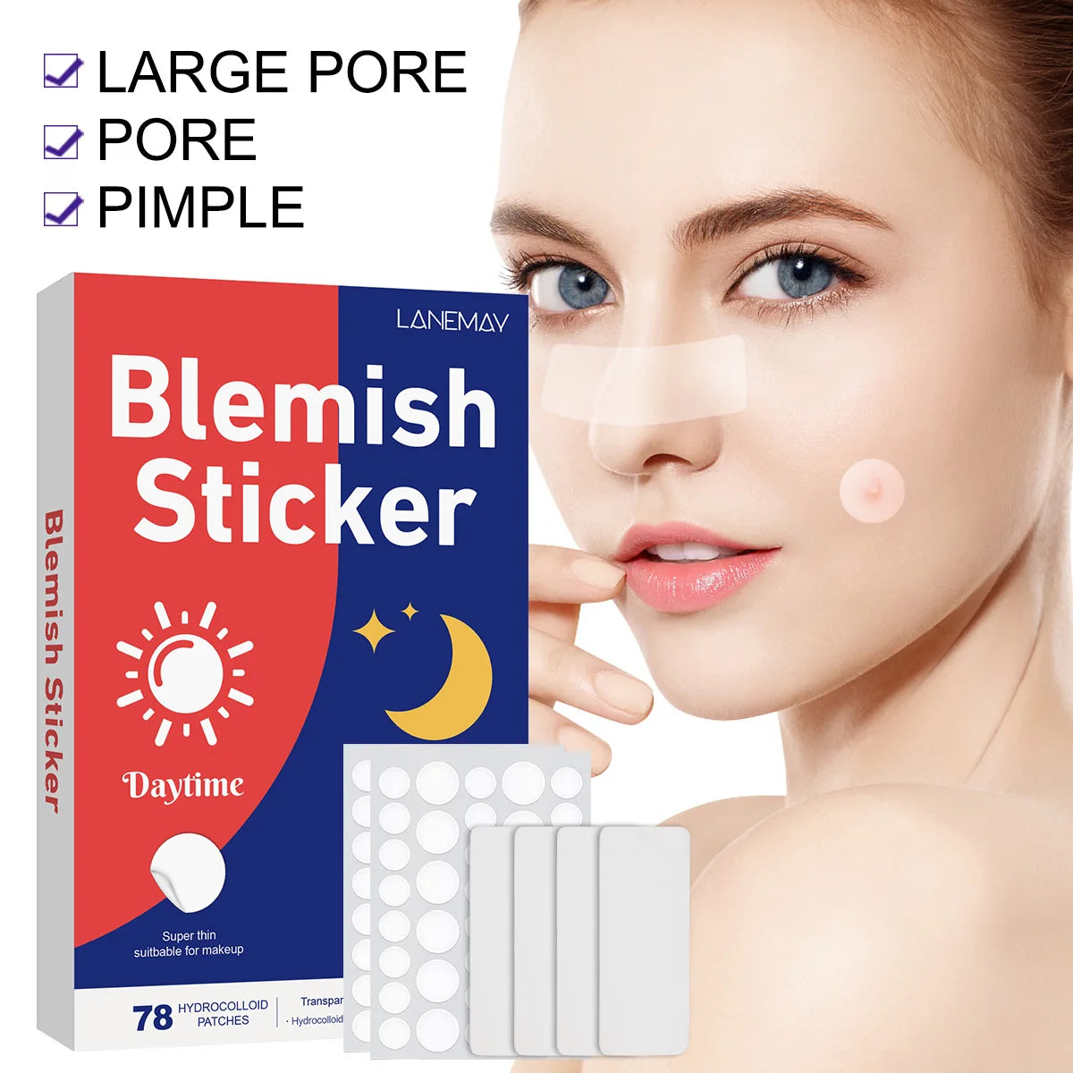 78pc Hydrocolloid Pimple Patches Day & Night – Tea Tree Oil Pimple Patches Qst