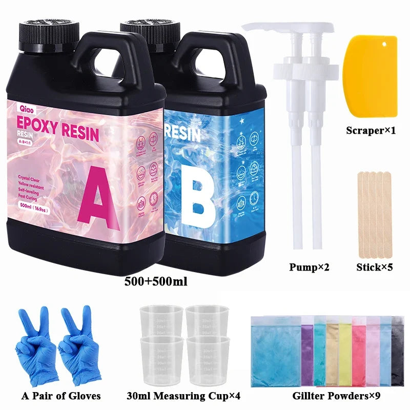 Ultra Clear Heat-Resistant Epoxy Resin Kit – Coasters & Crafts Epoxy Resin Kit Qme 500ml 500ml kit
