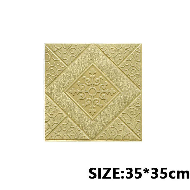 3D Foam Self-Adhesive Wall Sticker Wallpaper 70x70cm Foam Wall Sticker Qme yellow 35x35cm-30pcs