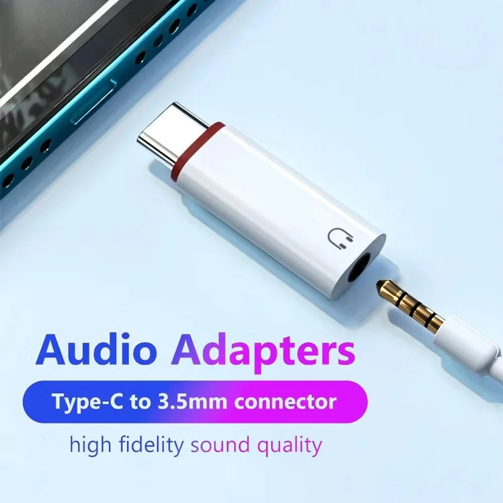 USB-C to 3.5mm Audio Adapter – Wired Headphone Jack Converter Audio Adapter Qme