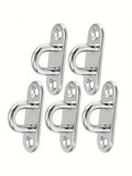 5-Piece Heavy-Duty Stainless Steel Eye Plate Hooks – Wall & Ceiling Mounting Eye Hooks Qme 5pcs