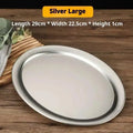Stainless Steel Oval Fish Plate | Serving Platter for Dining Serving Plate Qme L