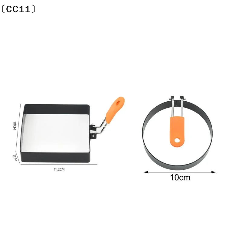 Stainless Steel Non-Stick Egg Frying Ring – Square & Round Mold Egg Frying Ring Mold Qme