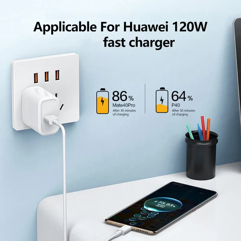120W USB-C Fast Charging Cable 10A Quick Charge 3.0 Cord USB-C Charging Cable Qme