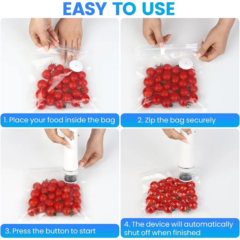 MiLESEEY B15C Handheld Vacuum Sealer & 30 Reusable Bags Handheld Vacuum Sealer Qst