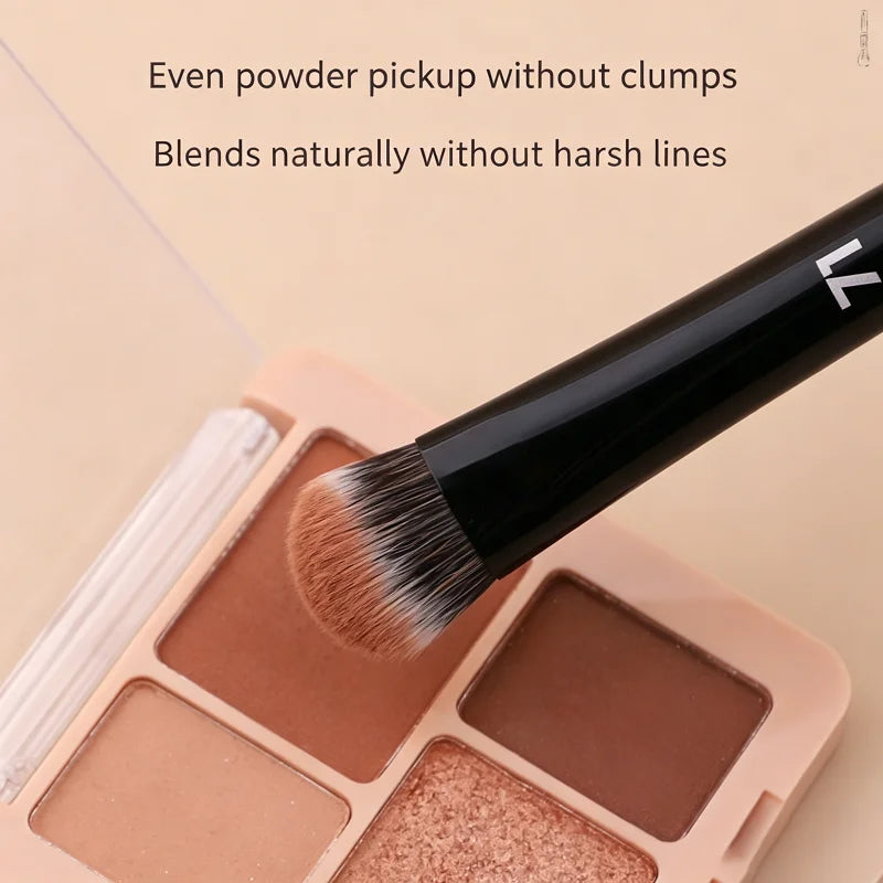 Qme Beveled Contour & Eye Shadow Makeup Brush – Ultra Soft Makeup Brush Qme