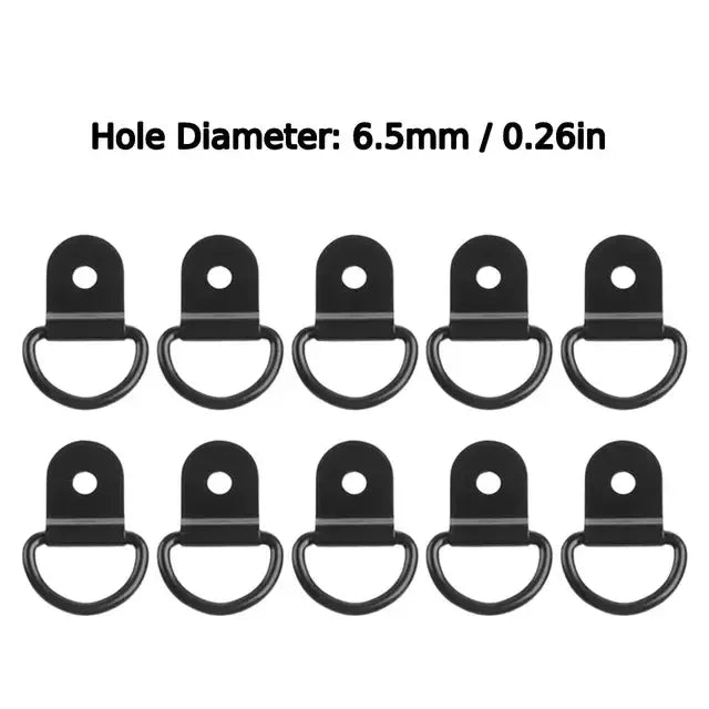 D-Ring Tie Down Anchors – Iron Lashing Hooks for Car & Truck Tie Down Anchors Qme 10Pcs 6.5mm