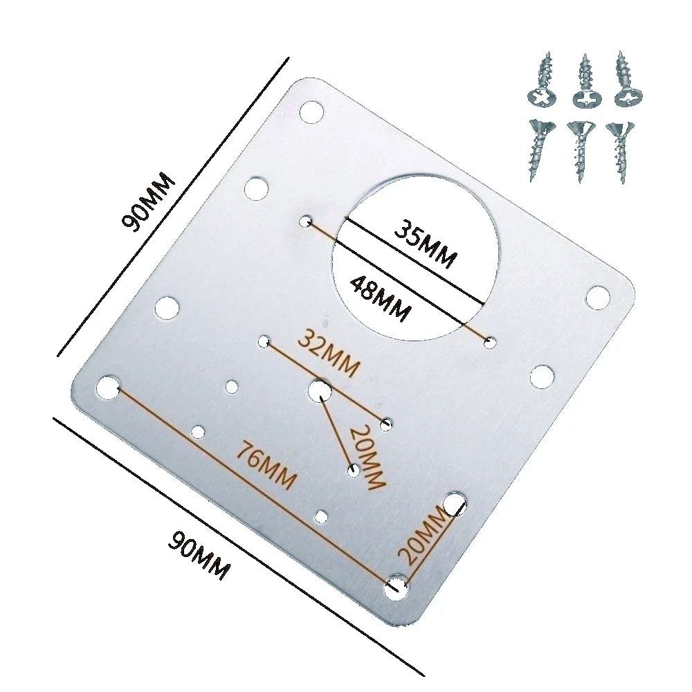 Stainless Steel Door Hinge Repair Plate 9×9cm | 5 Colors Hinge Repair Plate Qme