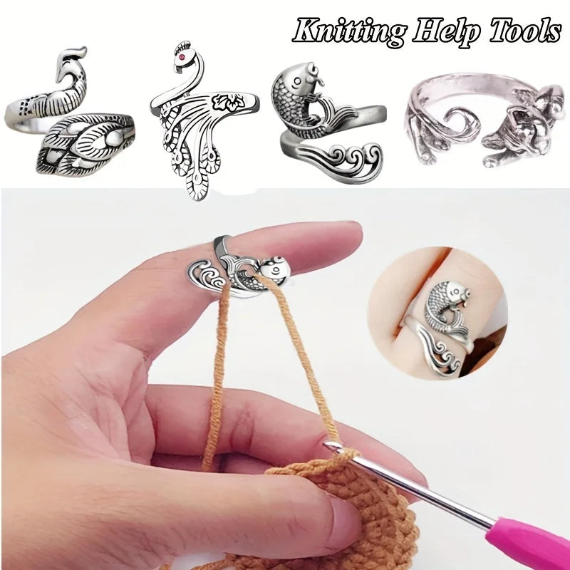 Adjustable Yarn Guide Ring for Knitting & Crochet | Anti-Slip Yarn Guide Ring Qme