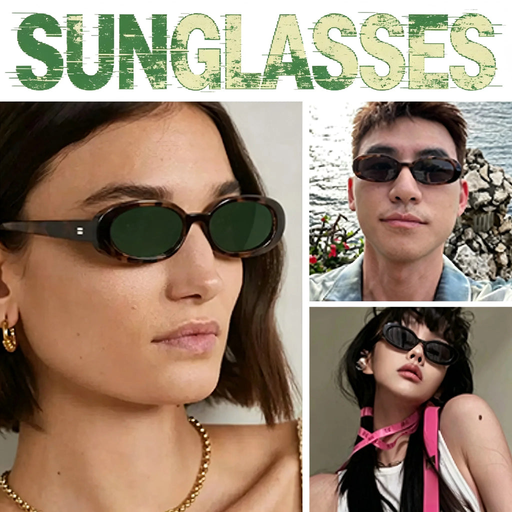 VOPHA Retro Oval Sunglasses UV400 Unisex Vintage Punk Style Fashion Sunglasses Qst